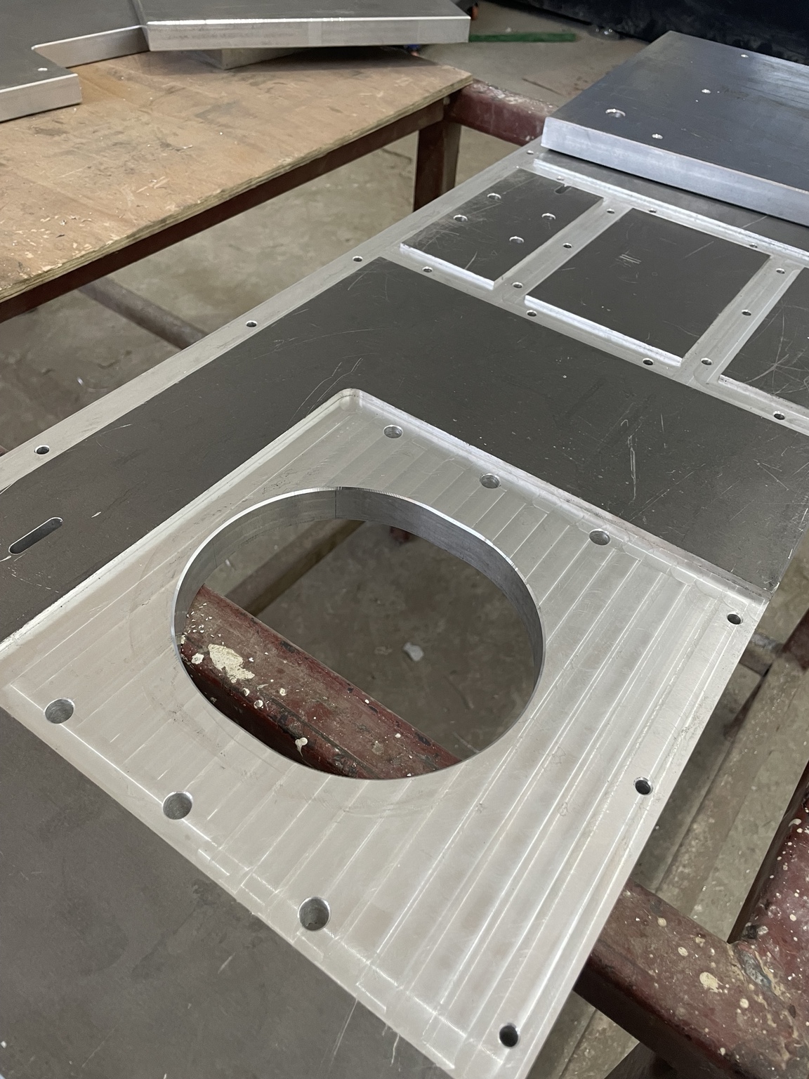 Milled circular opening and mounting holes