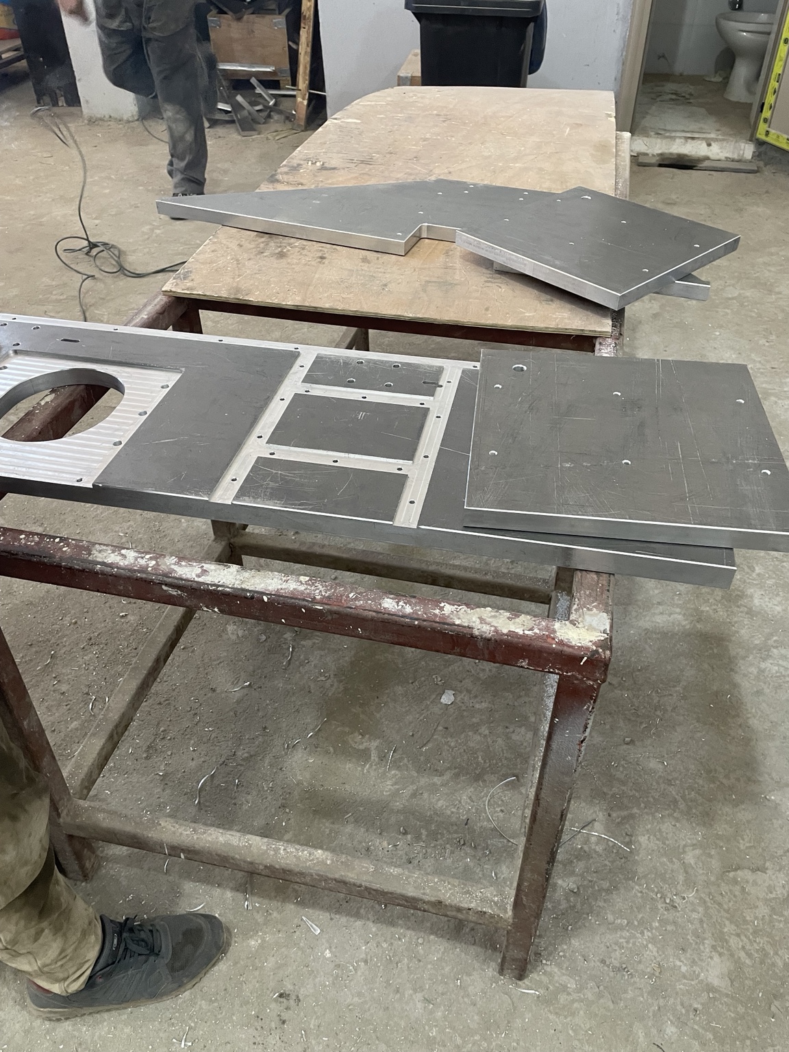 Components after face and opening machining