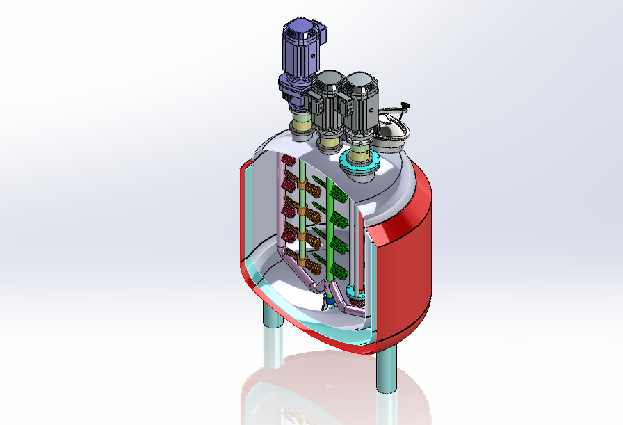 PR-03 — تصميم مقطعي لتانك خلط الكريمات ووحدات التقليب